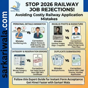 Comparison of correct and incorrect photo uploads for Railway RRB applications 2026 - avoid these mistakes for successful railway form application